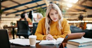 A student researching career college programs for fall enrollment